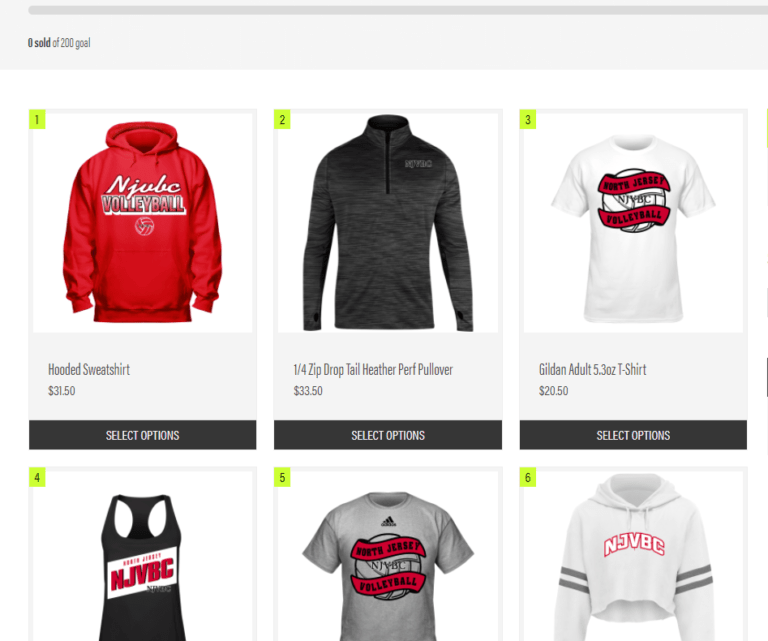 FanCloth Store! North Jersey Volleyball Club