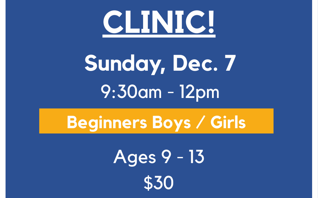 Sunday Dec. 7 – One Day Beginner Clinic!