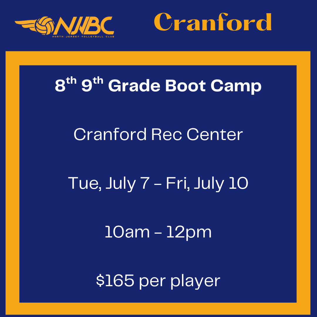 Cranford - Indoor - 8th/9th Grade Boot Camp - July 7-10 (10:00AM - 12:00PM)