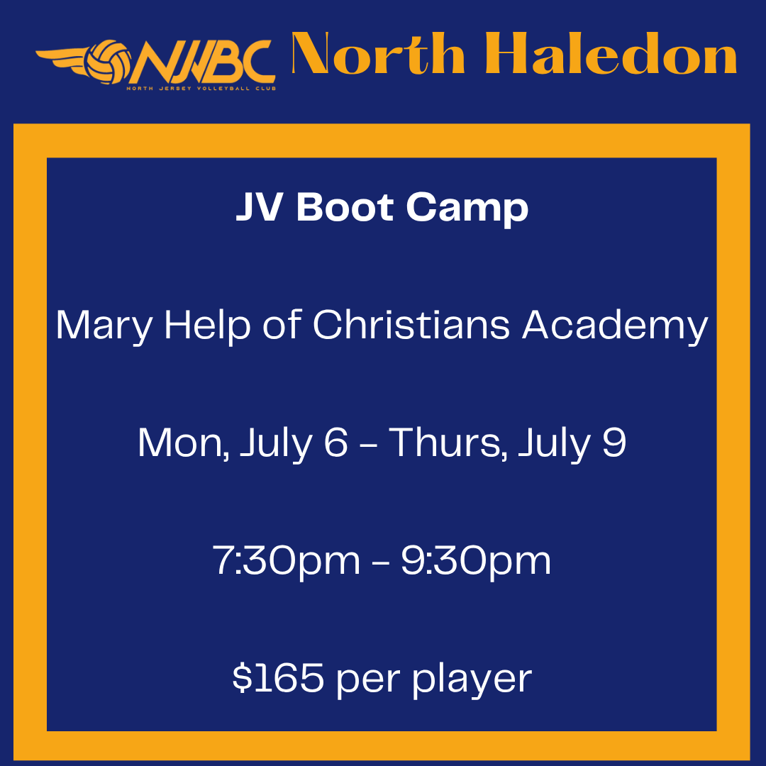 North Haledon - Indoor - JV Boot Camp Girls Only - July 6-9 (7:30PM - 9:30PM)